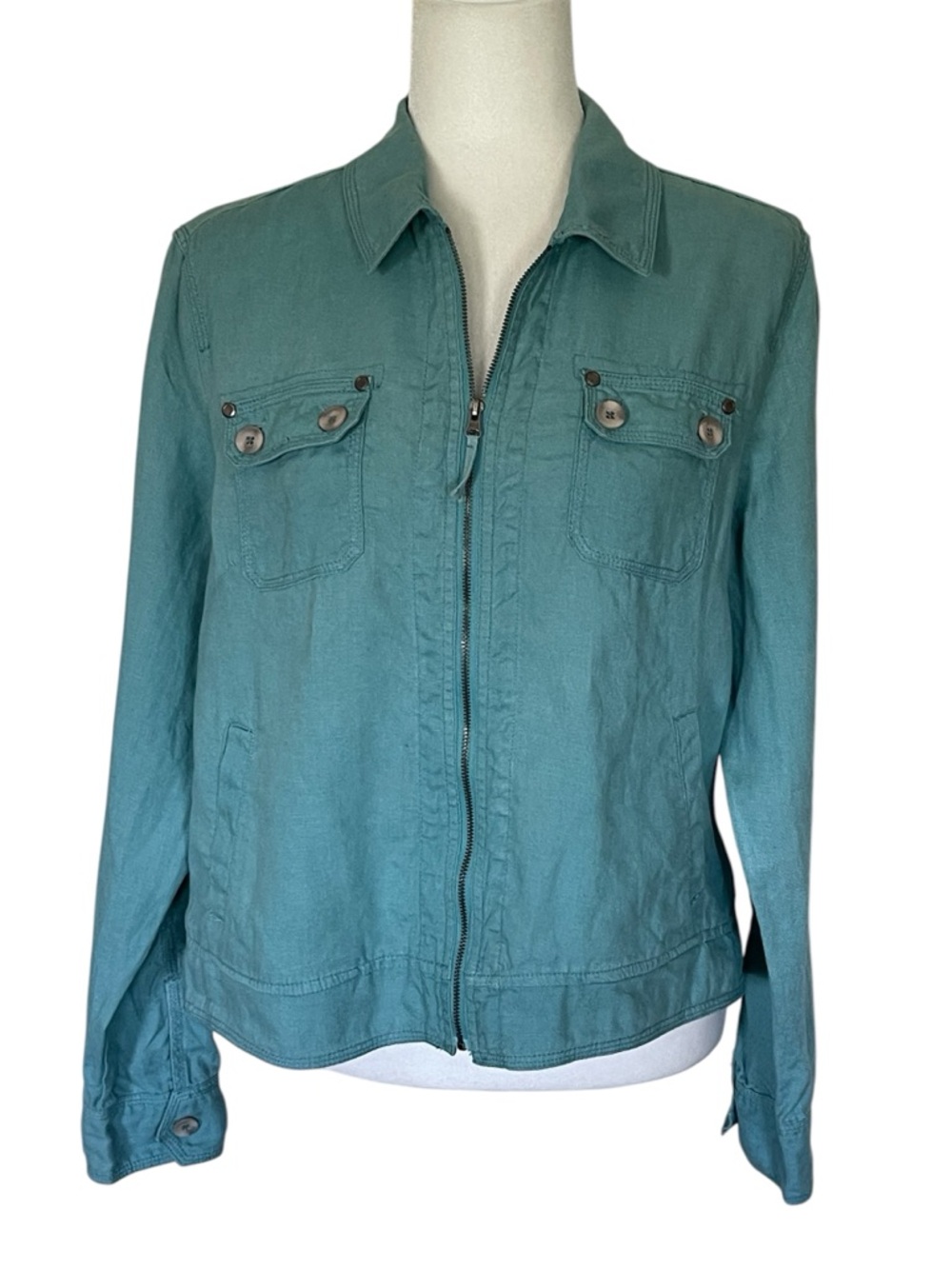 Style & Co. 100% Linen Full Zip Jacket